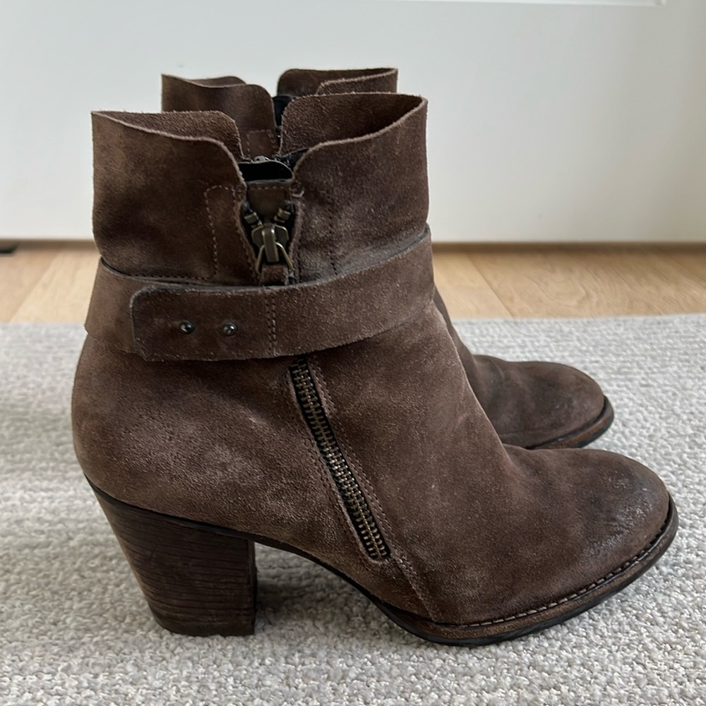 Paul Green Brown Suede Heeled Bootie
